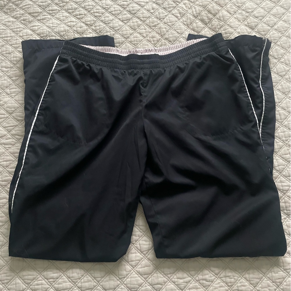 Nike Black Athletic Swish Track Pants with White Trim